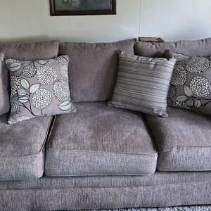 Elegant Gray and Cream Accent Pillows